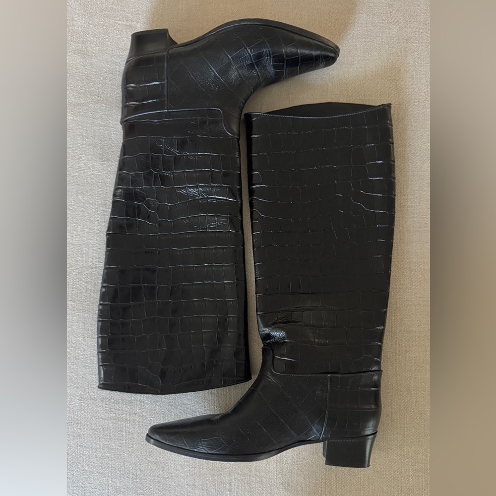 Elegant Black Knee-High Women's Boots - Picture 3 of 5